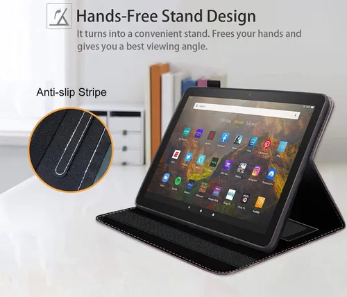 Vista 7 de Funda para tableta Amazon Fire HD 8 y Fire HD 8 Plus (10ª generación 2020 y 12ª generación 2022), funda plegable delgada con función de encendido