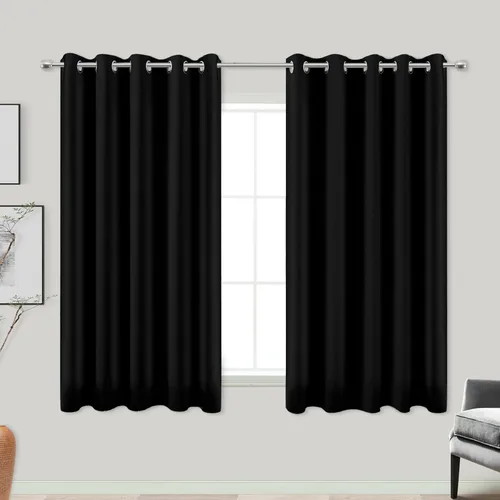 Vista 92 de KOUFALL Cortinas de Baño Aqua para Ventana, Juego de 2 Paneles Decoración Costera Cortinas Cortas Opacas para Ventana Pequeña de Cocina Puerta