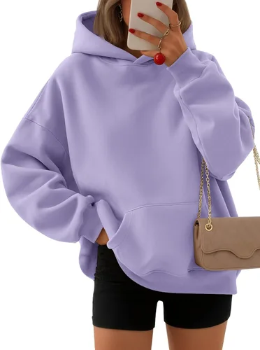 Vista 29 de EFAN Sudaderas con capucha para mujer, suéteres de forro polar cómodos Lunares albaricoques