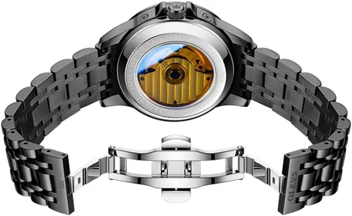Vista 8 de OLEVS Relojes automáticos para hombre, de lujo, esqueleto multifuncional, reloj mecánico de cuerda automática, fecha, impermeable, luminoso, reloj