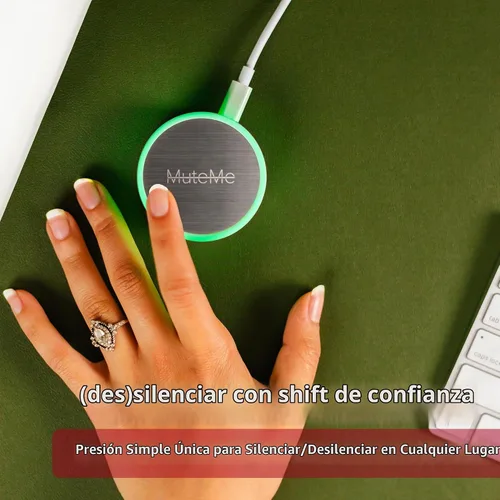 Vista 6 de MuteMe - Botón de silencio táctil capacitivo iluminado para Zoom, Teams, Google Meet y más (¡Como se vio en Shark Tank)! Se requiere software