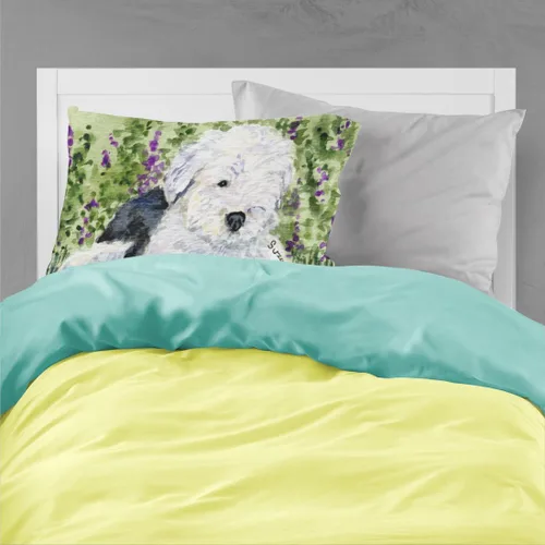 Vista 2 de Caroline's Treasures SS8840PILLOWCASE - Funda de almohada de tela de perro pastor inglés antiguo, ligera, súper suave, fácil de cuidar, decorativa