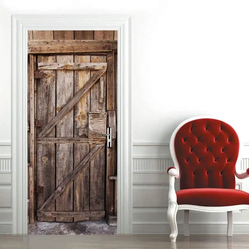 Vista 66 de Adhesivos 3D para puerta, murales para despegar y pegar, puerta de madera, papel tapiz autoadhesivo, extraíble, PVC, impermeable, póster para Puerta