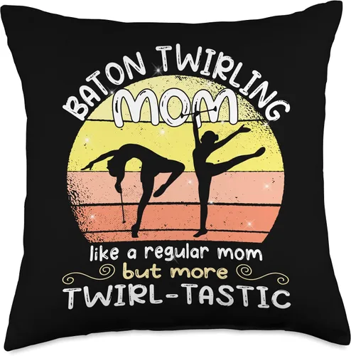 Vista 4 de Baton Twirling mom - gymnasts baton twirler Throw Pillow