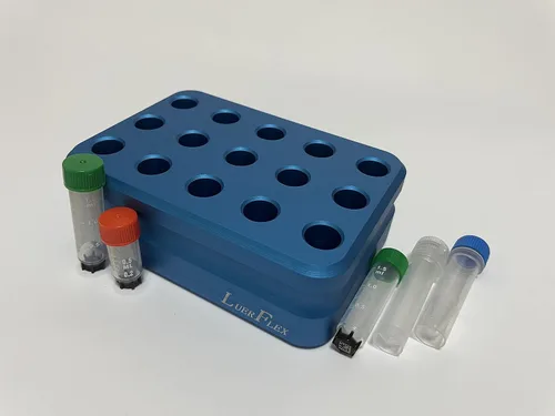 Vista 4 de Tubo de bloque de enfriamiento de aluminio Cool Rack 15 pozos para viales criogénicos y tubos faciales de 0.0 fl oz y 0.1 fl oz, paquete de 1