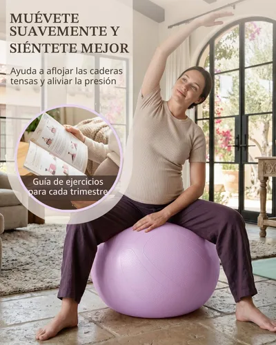 Vista 2 de Trideer Pregnancy Ball for Daily Comfort & Labor, Exercise Guide Included Lavanda