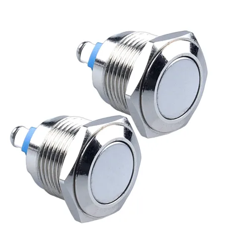 Vista 18 de Paquete de 2 interruptores de botón momentáneos de metal de 0.630 in, impermeables, IP66, terminales de tornillo antivandálicos de 12 V, 24 V, 36 V