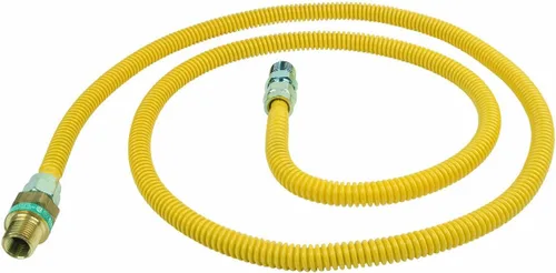 Vista 2 de BrassCraft CSSD44E-72 P - Conector de electrodomésticos de gas Safety Plus de 1/2 pulgada de diámetro exterior con válvula de flujo excesivo