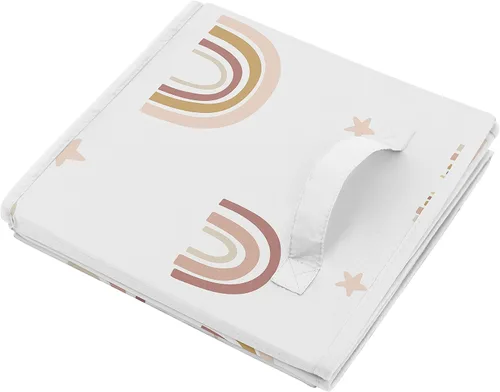 Vista 4 de Sweet Jojo Designs Cubo de almacenamiento plegable de tela con diseño de arco iris bohemio, cajas organizadoras, juguetes para niños, bebés, juego