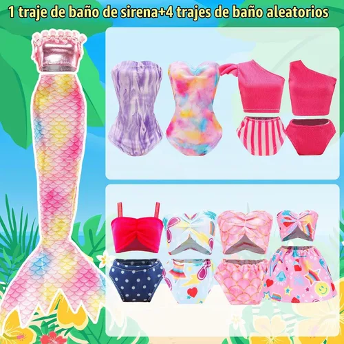 Vista 2 de Juego de 30 piezas de ropa y accesorios para muñecas de 11.5 pulgadas