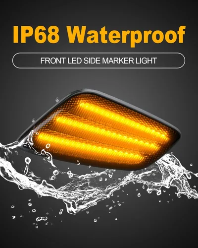 Vista 5 de Luces LED laterales compatibles con Jeep Wrangler TJ 1997-2006, luz intermitente ámbar ahumada, paquete de 2