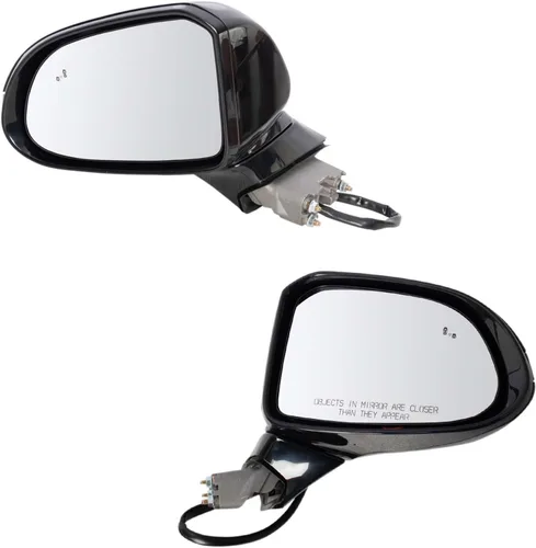 Vista 51 de TRQ Conjunto de 2 piezas de espejo lateral para conductor y pasajero, ajuste eléctrico, sin calefacción, sin memoria, color negro, compatible