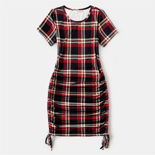 Vista 2 de PATPAT Conjuntos familiares a juego para mamá y yo, vestidos de manga corta, camiseta casual bodycon midi, conjunto a juego