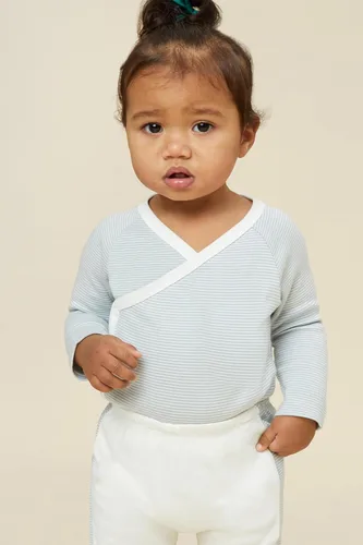 Vista 3 de MORI Body tipo kimono de manga larga para bebé para niños y niñas, transpirable, unisex, suave, con botones sin níquel