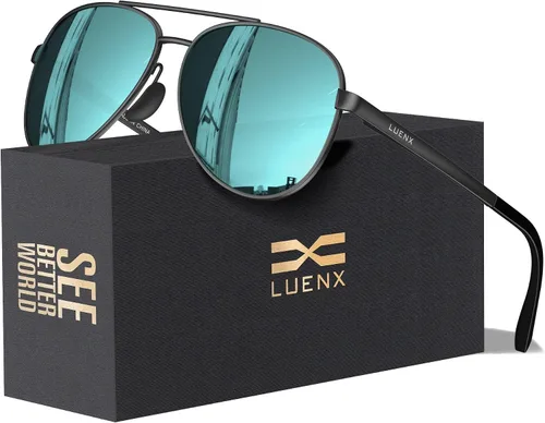 Vista 16 de Luenx Aviator Sunglasses Men Polarized Women Classic UV400 Driving Negro
