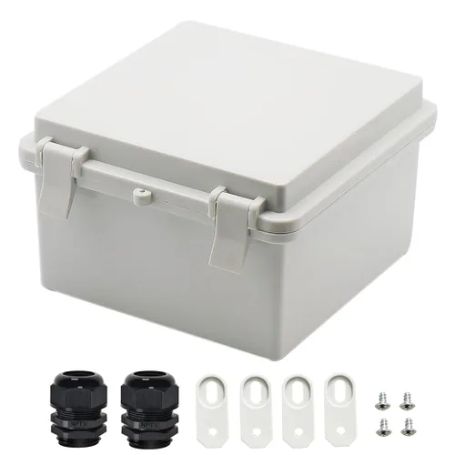 Vista 8 de Zulkit - Caja de conexiones plástico ABS impermeable IP65 - Cajas eléctricas con carcasa con bisagras para exteriores universales - Recinto