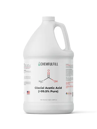 Vista 3 de Chemfulfill - Ácido acético glacial 99% puro, ácido etanoico de alta pureza para uso industrial y de laboratorio, tamaño de media pinta