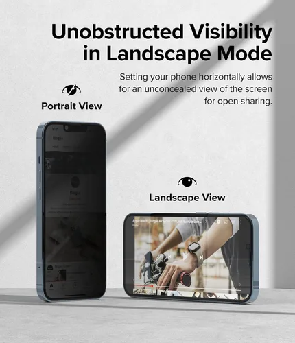 Vista 5 de Ringke Vidrio de privacidad [antiespía] compatible con iPhone 14 Plus protector de pantalla de 6.7 pulgadas, vidrio templado de cobertura completa