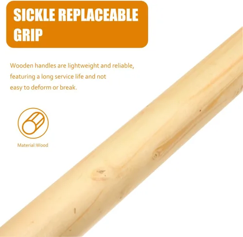 Vista 7 de Healeved Mango de guadaña de madera de repuesto de 15.35 pulgadas antideslizante ergonómico mango de herramienta de jardín para palas, hoces