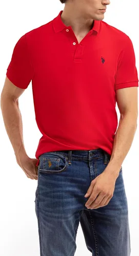 Vista 88 de Polo de piqué de algodón sólido para hombre con pequeño Pony Gris jaspeado