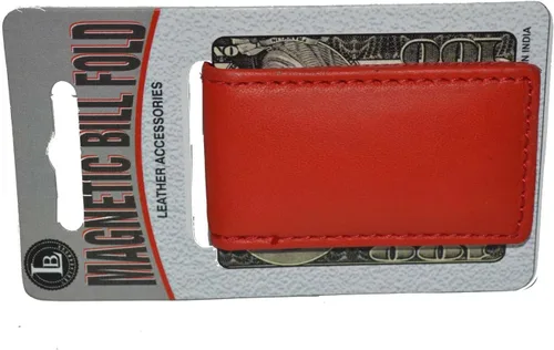 Vista 4 de LB LEATHERBOSS Pinza magnética de cuero fuerte para billetes para hombres