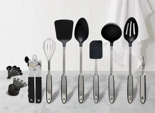 Vista 2 de Gibson Home Eclectic - Juego de herramientas de cocina (18 piezas), color plateado