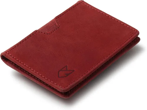 Vista 10 de FOXHACKLE Tarjetero de cuero de grano completo para hombres y mujeres, billetera delgada y plegable con bloqueo RFID, bolsillo frontal delgado Negro