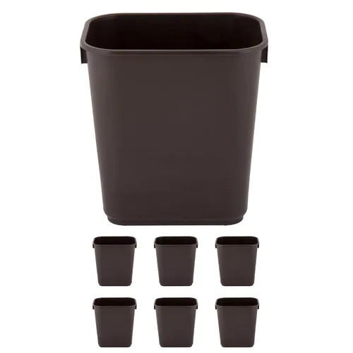 Vista 14 de Cubo de basura rectangular beige de 10 galones para restaurante, papelera comercial, papelera de plástico para oficina, cubo de basura para baño
