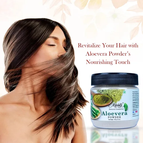 Vista 2 de Polvo de aloe vera para el cuidado del cabello y la piel (3.53 onzas) de aloe vera puro polvo indio para el crecimiento del cabello Polvo facial