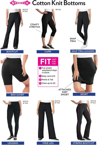Vista 4 de Woman Within Legging capri de algodón elástico de talla grande para mujer