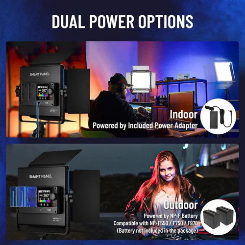 Vista 5 de Mettlelite Luz de Video LED RGB SPL210C con Control de APP, Panel RGB de Color Completo 360, 2800K-8000K, CRI/TLCI 97+, 10 Escenas, Iluminación