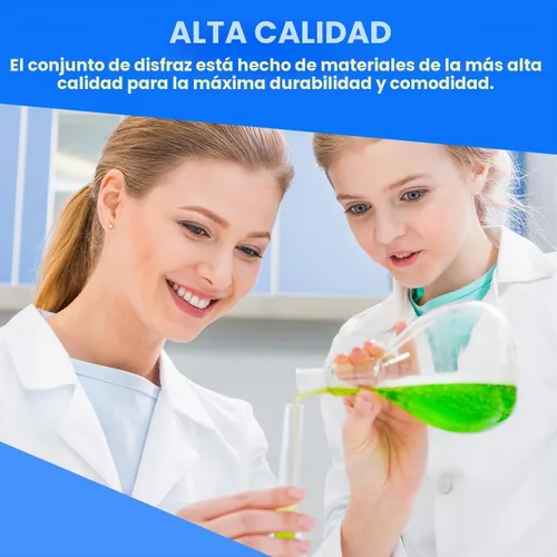 Vista 6 de Dress Up America Abrigo de laboratorio médico unisex para adultos, color blanco