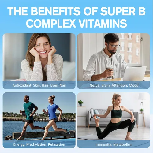 Vista 4 de 15 en 1 complejo de vitamina B liposomal Pro sin azúcar, gotas de complejo B con niacinamida B1, B2, B3, colina, biotina B5, B6, B7, inositol