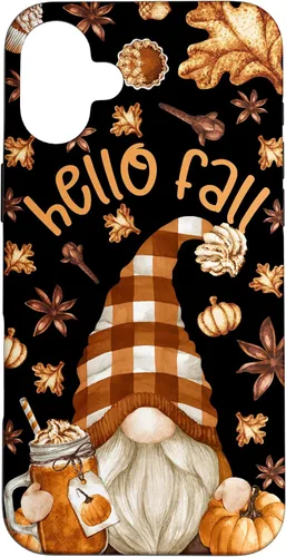 Vista 23 de Pumpkin Spice Coffee Hello Fall Funny Thanksgiving Gnome Case for iPhone 16