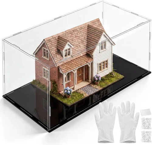 Vista 7 de Yungyan 1 paquete de vitrina de acrílico transparente autoensamblable, a prueba de polvo, escaparate de protección para figuras coleccionables