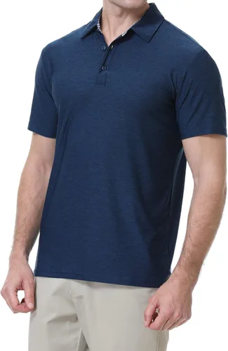Vista 3 de PRIUMPH Mens Golf Polo ShirtsShort Sleeve Quick Dry Moisture Wicking Golf Polo Shirts for Men