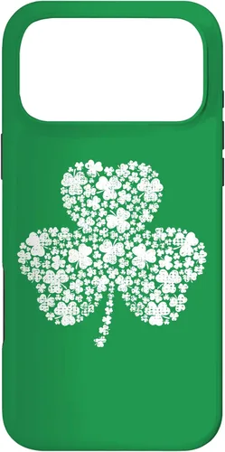 Vista 22 de Funda verde vintage con trébol relleno de trébol para iPhone 16