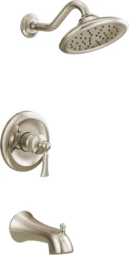 Vista 4 de Moen UT35503BN Wynford M-CORE Serie 3-Kit de molduras para bañera y ducha con 1 mango, requiere válvula, níquel cepillado