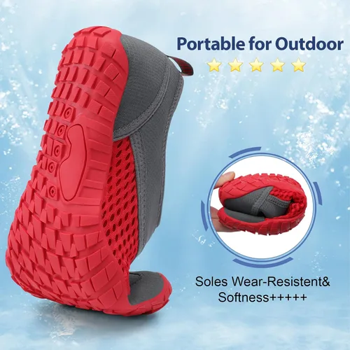 Vista 6 de Spesoul Zapatos de agua para mujer y hombre, zapatos acuáticos de secado rápido para piscina, senderismo, entrenamiento, deportes acuáticos al aire