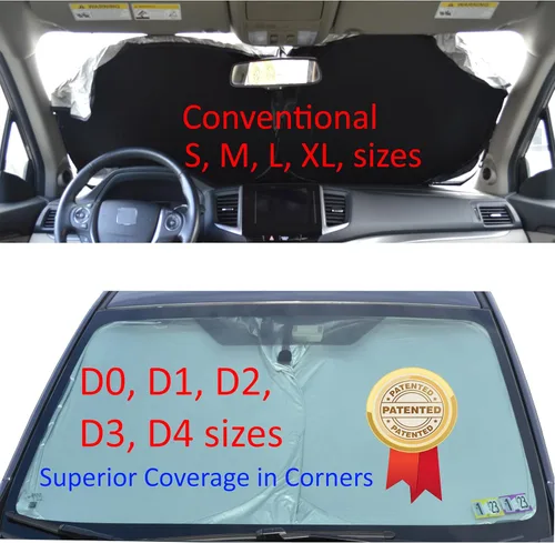 Vista 2 de Parasol para parabrisas de automóvil A1 300D con bolsa de almacenamiento por A1 Sun Shade, plegable para automóvil, camión, SUV, escudo bloqueador
