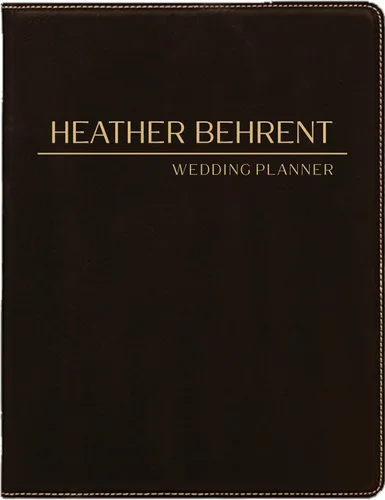 Vista 7 de Customized Leatherette Notepad Portfolio. Personalized Engraved Padfolio. Engraved Simple Notepad (Black & Gold)