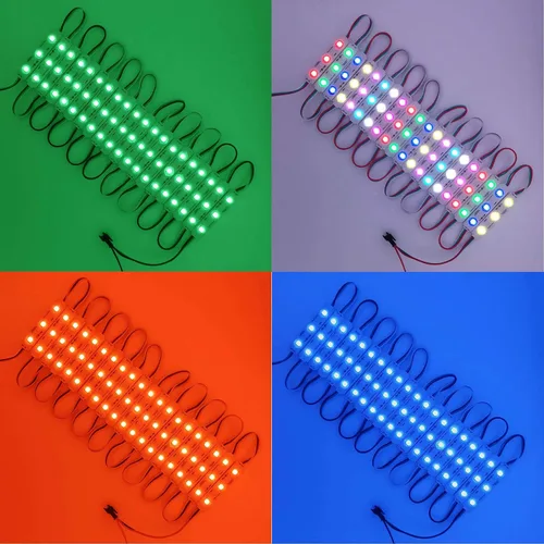 Vista 5 de YUNBO 100 unidades WS2811 RGB LED módulo luces DC 12V SMD 5050 direccionable color de ensueño inteligente RGB+IC módulo impermeable IP65 luces LED