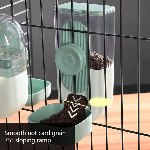 Vista 3 de Dispensador de agua colgante para alimentos, dispensador automático de agua para gatos y mascotas, juego de dispensador de agua para jaula