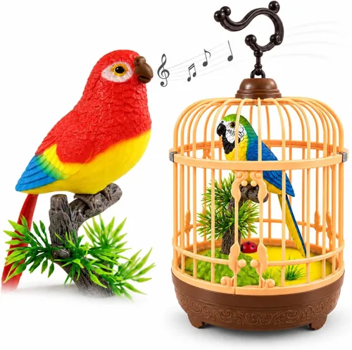 Vista 7 de Haktoys funciona con pilas, pájaros que cantan, Parent