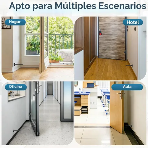Vista 7 de Topes de puerta mate negros para pared - Tope de puerta de resorte de 4.33 pulgadas para la parte inferior de la puerta, tope de puerta de aluminio