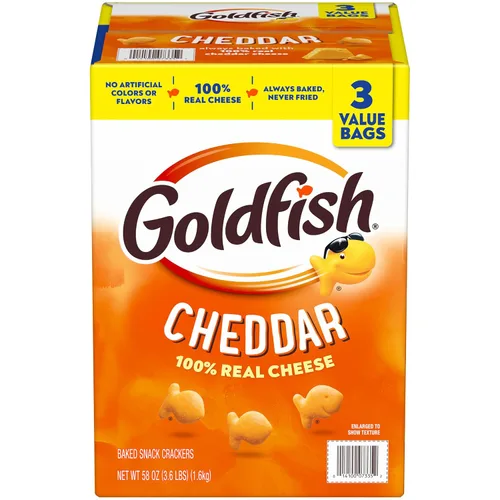 Vista 12 de Pepperidge Farm Goldfish - Galletas horneadas con queso cheddar, 2.25 onzas, paquete de 72