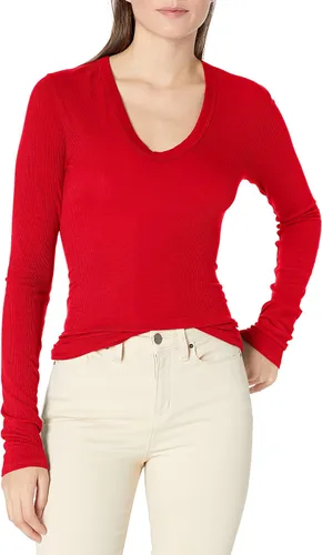 Vista 12 de Enza Costa Top de manga larga con cuello en U para mujer Negro
