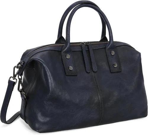 Vista 10 de Iswee - Bolso de hombro de cuero genuino, bolso tote con diseño de morral, con asa superior, bolso de gran capacidad, bolso cruzado