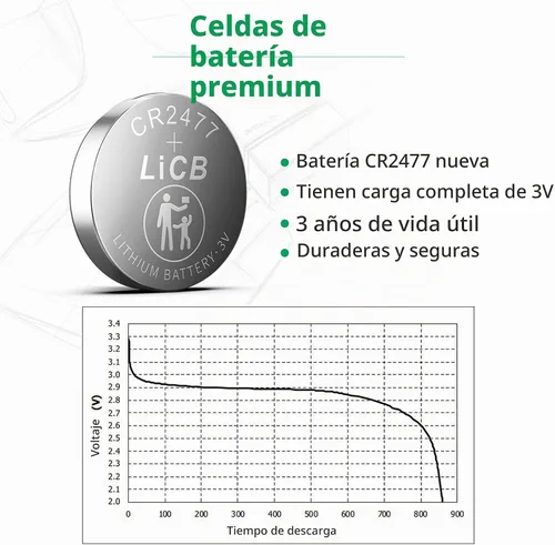 Vista 3 de LiCB CR2477 - Batería de litio de 3 V (paquete de 10)