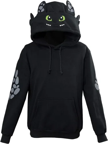 Vista 2 de Sudadera con capucha de dragón para adultos con orejas, disfraz de cosplay, sudadera con capucha de dragón de película